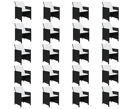Set mobilier de grădină cu perne, 21 piese, negru, poliratan, 4 image