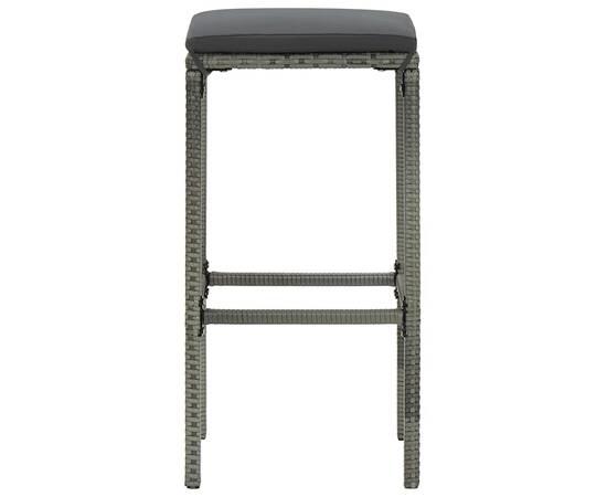 Set mobilier bar de grădină cu perne, 4 piese, gri, 4 image