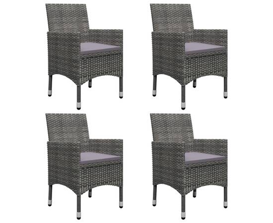 Set mobilier de grădină, 7 piese, gri, 7 image