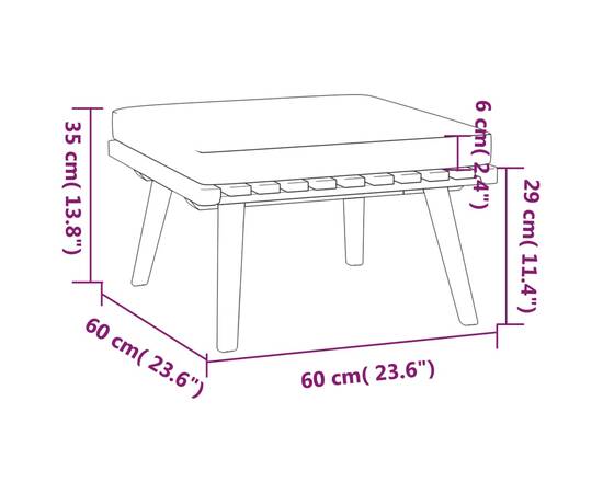 Set mobilier de grădină cu perne, 5 piese, lemn masiv acacia, 7 image