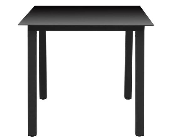 Set mobilier de grădină cu perne, 5 piese, negru, poliratan, 9 image