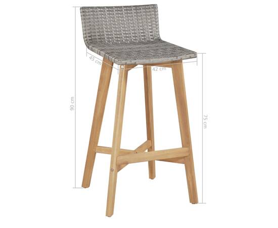 Set mobilier de exterior, 5 piese, lemn masiv de acacia, 7 image