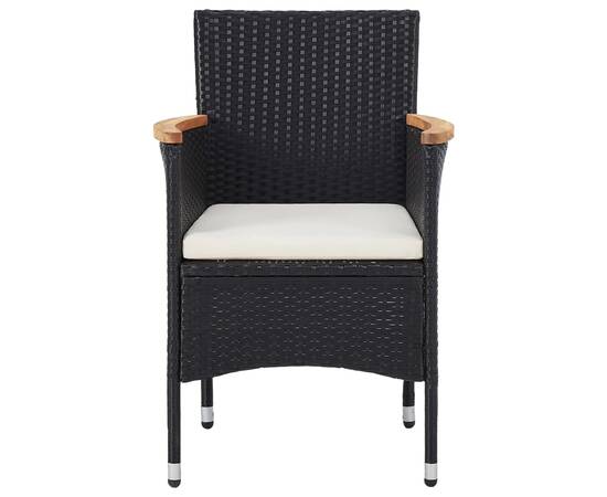 Set de mobilier pentru grădină, 5 piese, negru, poliratan, 4 image