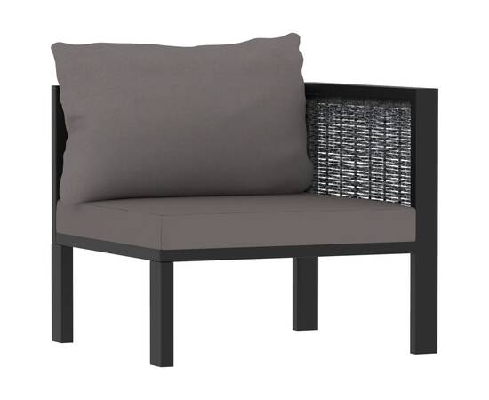 Canapea cu 2 locuri, cu perne, antracit, poliratan, 4 image