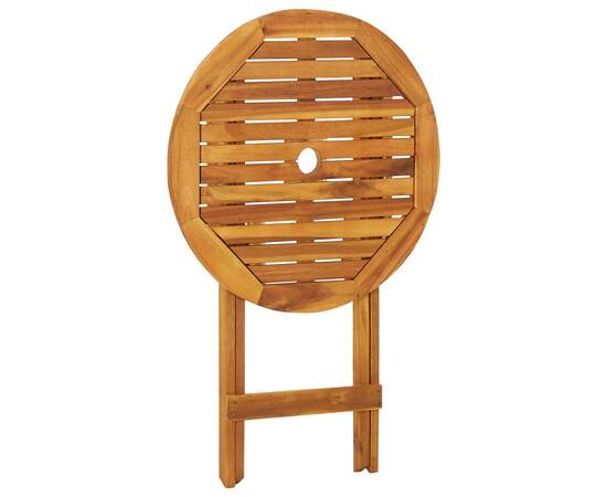 Set mobilier bistro pliabil, 3 piese, lemn masiv de acacia, 4 image