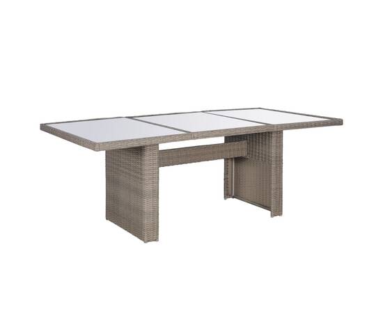 Set mobilier de exterior, 9 piese, maro, poliratan, 5 image