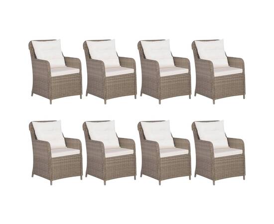 Set mobilier de exterior, 9 piese, maro, poliratan, 2 image