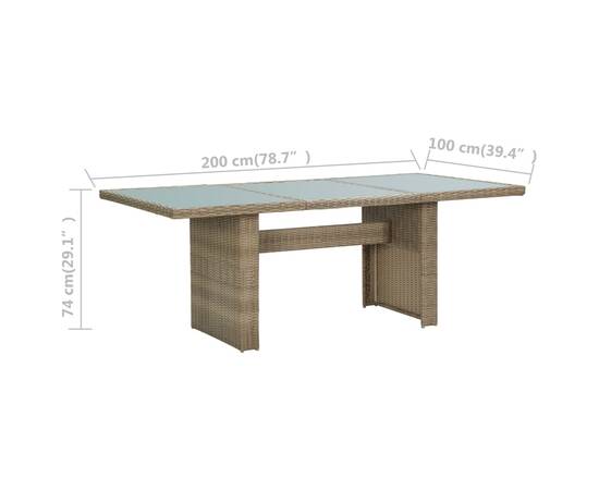 Set mobilier de exterior, 9 piese, maro, poliratan, 8 image