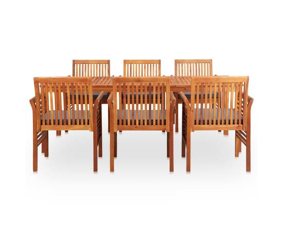 Set mobilier de exterior cu perne 7 piese, lemn masiv de acacia, 2 image
