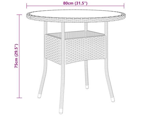 Set mobilier de grădină, 3 piese, gri, poliratan, 8 image