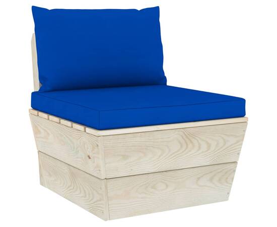 Set mobilier grădină paleți, 10 piese, cu perne, lemn de molid, 7 image