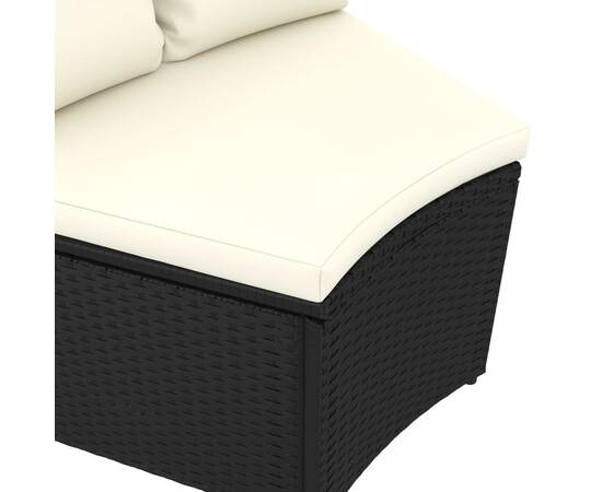 Set mobilier de grădină cu perne, 9 piese, negru, poliratan, 8 image