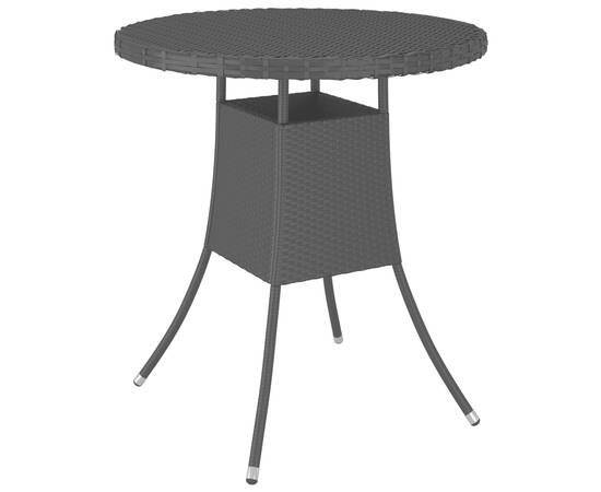 Set mobilier de grădină cu perne, 9 piese, negru, poliratan, 10 image