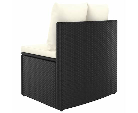 Set mobilier de grădină cu perne, 9 piese, negru, poliratan, 7 image