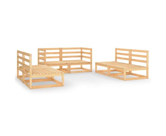 Set mobilier de grădină, 6 piese, lemn masiv de pin, 2 image