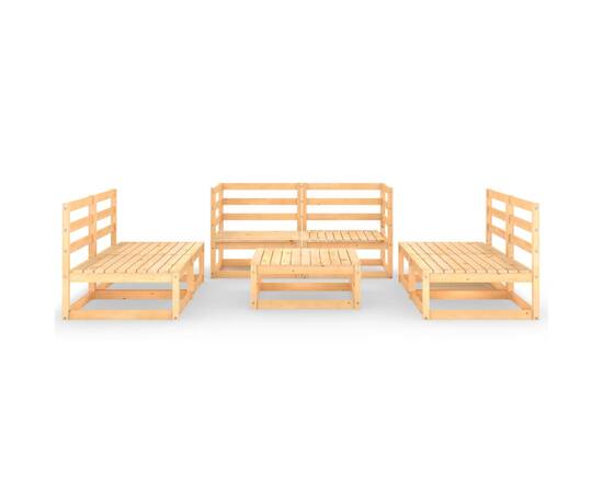 Set mobilier de grădină, 7 piese, lemn masiv de pin, 3 image