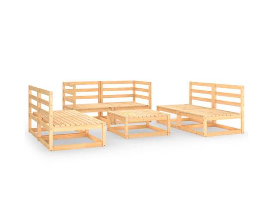 Set mobilier de grădină, 7 piese, lemn masiv de pin, 2 image