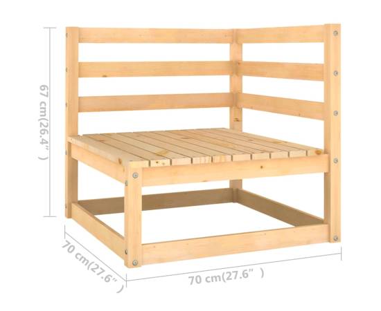 Set mobilier de relaxare pentru grădină 8 piese lemn masiv pin, 10 image