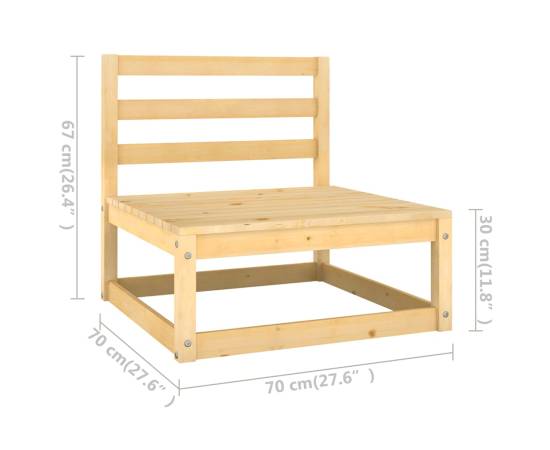 Set mobilier de relaxare pentru grădină 8 piese lemn masiv pin, 11 image