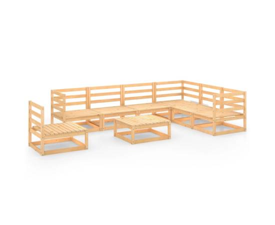 Set mobilier de relaxare pentru grădină 8 piese lemn masiv pin, 2 image