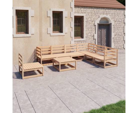 Set mobilier de relaxare pentru grădină 8 piese lemn masiv pin