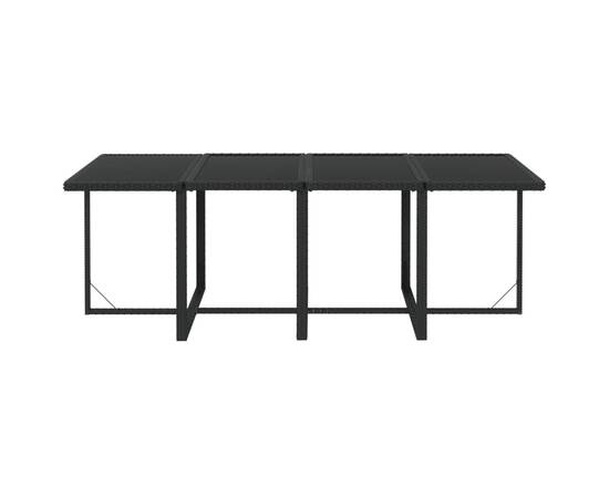 Set mobilier de grădină cu perne, 9 piese, negru, poliratan, 7 image