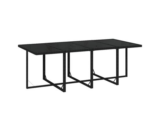 Set mobilier de grădină cu perne, 9 piese, negru, poliratan, 6 image