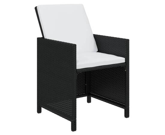 Set mobilier de grădină cu perne, 9 piese, negru, poliratan, 4 image