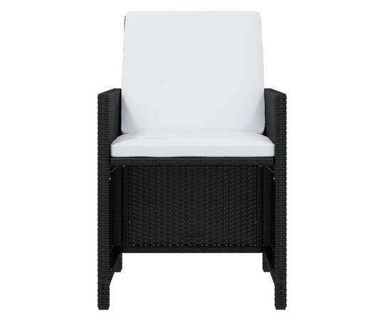 Set mobilier de grădină cu perne, 9 piese, negru, poliratan, 5 image