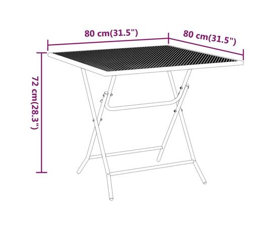 Set mobilier grădină 3 piese antracit plasă metalică expandată, 11 image