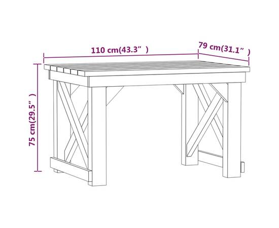 Set mobilier de exterior, 3 piese, lemn de pin tratat, 9 image