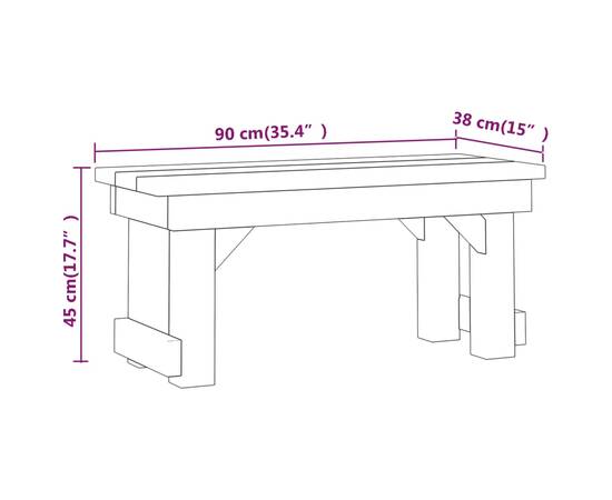 Set mobilier de exterior, 3 piese, lemn de pin tratat, 10 image