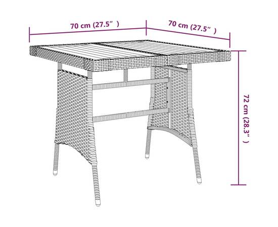 Set mobilier de exterior, 3 piese, negru, poliratan, 9 image