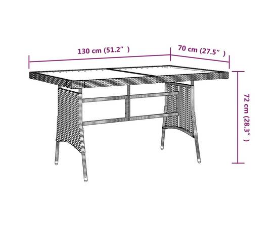 Set mobilier de exterior, 7 piese, negru, poliratan, 9 image