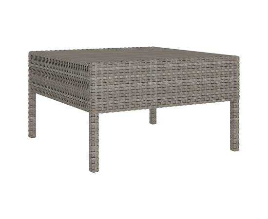 Set mobilier de grădină cu perne, 9 piese, gri, poliratan, 4 image