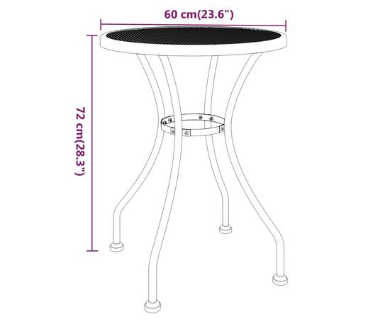 Set mobilier grădină 3 piese antracit plasă metalică expandată, 10 image