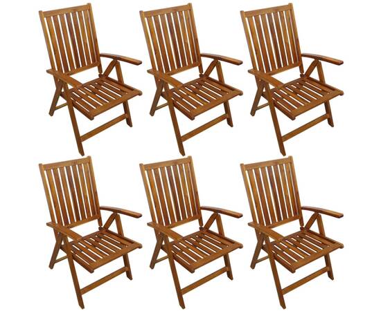 Set mobilier de exterior, 7 piese, lemn masiv de acacia, 3 image