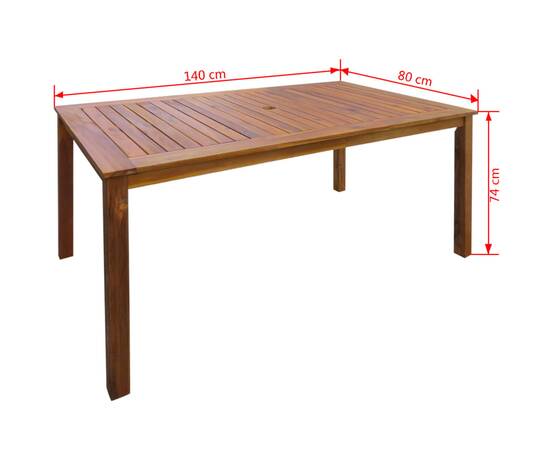 Set mobilier de exterior, 7 piese, lemn masiv de acacia, 10 image