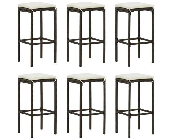 Set mobilier de bar de gradină cu perne , 7 piese , maro, 8 image