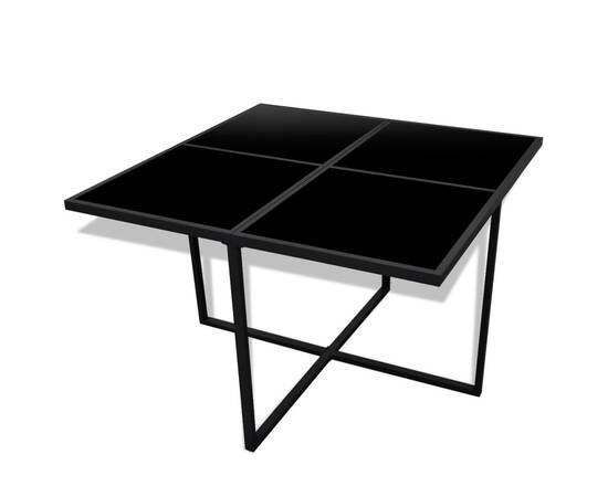 Set mobilier de exterior cu perne, 9 piese, negru, poliratan, 5 image