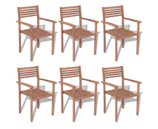 Set mobilier de exterior, 7 piese, lemn masiv de tec, 8 image