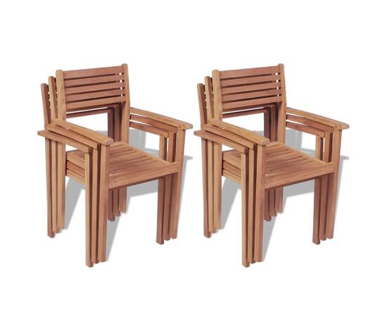 Set mobilier de exterior, 7 piese, lemn masiv de tec, 9 image