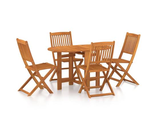 Set mobilier de grădină, 5 piese, lemn masiv de acacia, 2 image