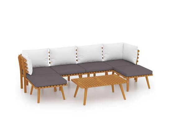 Set mobilier de grădină cu perne, 7 piese, lemn masiv de acacia, 2 image