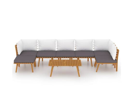 Set mobilier de grădină cu perne, 8 piese, lemn masiv acacia, 3 image