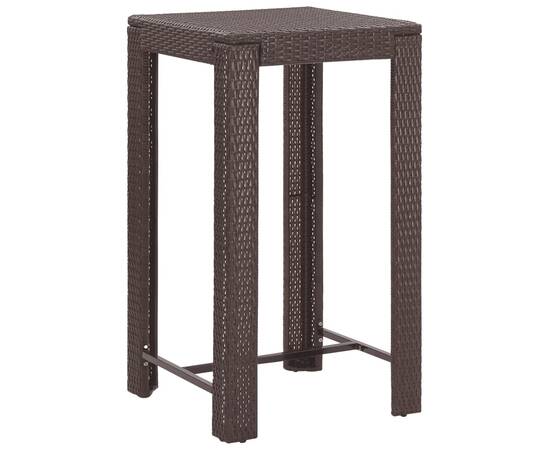 Set mobilier bar de grădină cu perne, 5 piese, maro, poliratan, 7 image