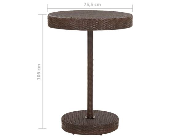 Set mobilier bar de grădină cu perne, 5 piese, maro, poliratan, 9 image