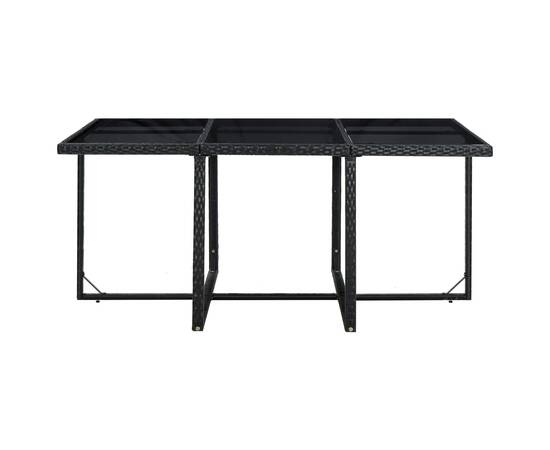 Set mobilier de exterior cu perne, 11 piese, negru, poliratan, 4 image