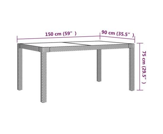 Set mobilier de exterior cu perne, 5 piese, gri, poliratan, 6 image