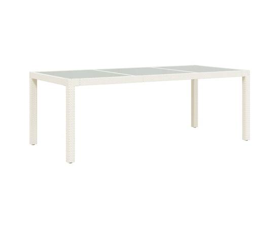 Set mobilier de exterior cu perne, 7 piese, alb, poliratan, 3 image